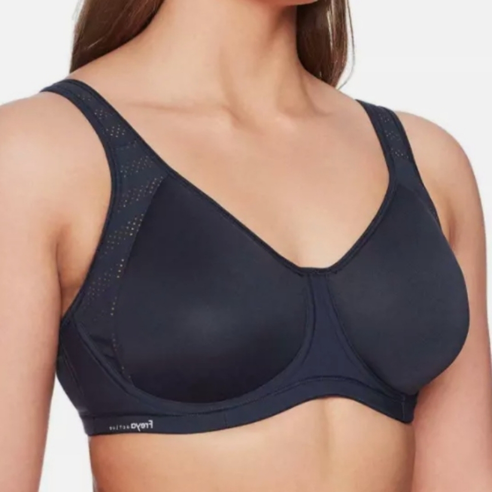 Sz 36K Freya Sonic Atomic Navy Underwire Molded Spacer Sports Bra